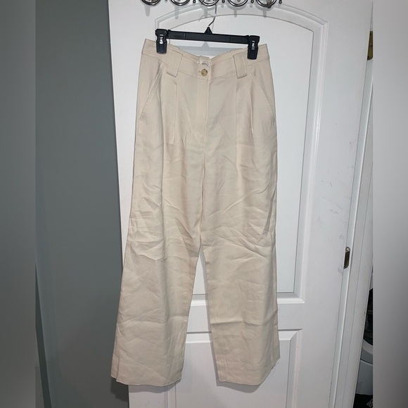 New! A.L.C. Tommy II Cream Pleated Wide-Leg Relaxed Women's Trousers 🤍 size 6 - Picture 8 of 13
